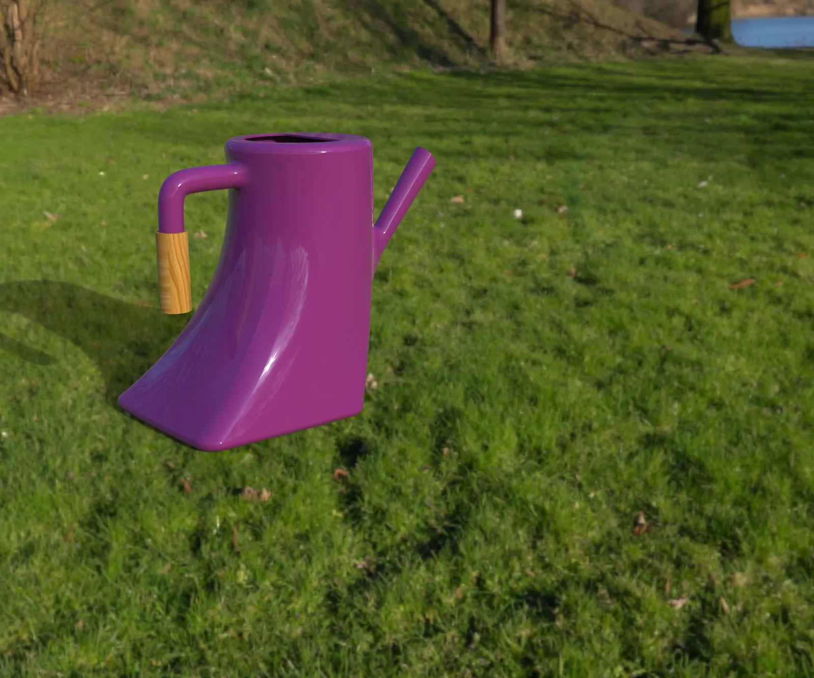 Origin Plastics watering can concept — KeyShot render side profile